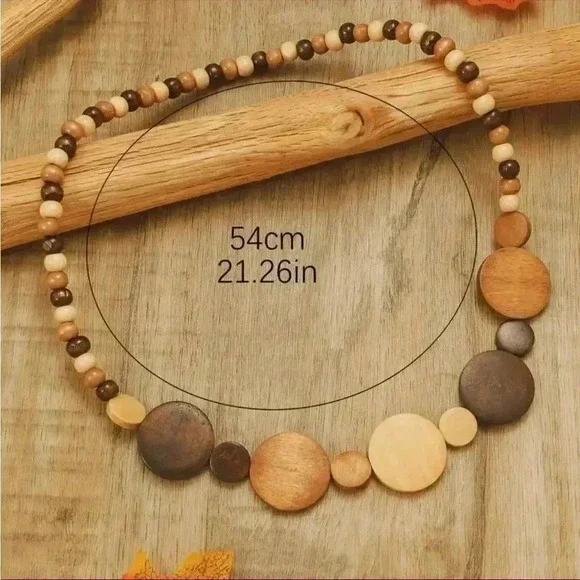 Wooden Vintage Bohemian Handmade Beaded Multicolored Necklace 

Boho
Wood - Picture 4 of 4